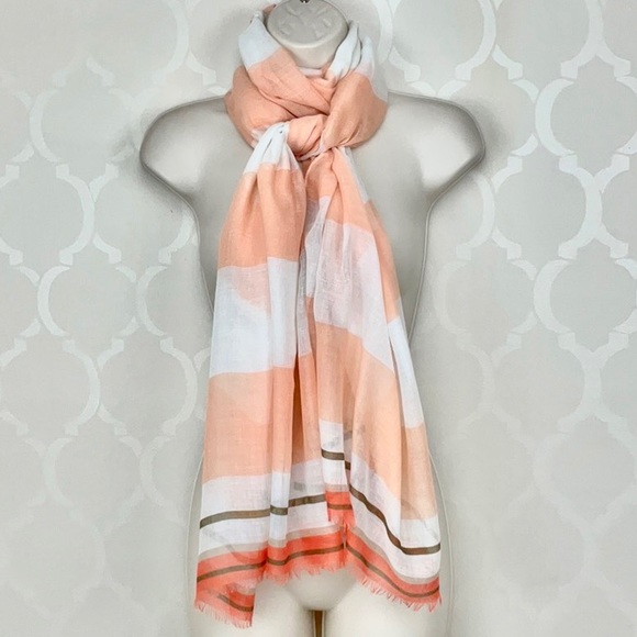 Banana Republic Accessories - BANANA REPUBLIC ORANGE STRIPED SCARF